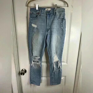 Abercrombie & Fitch Women’s Light Distressed The Skinny High Rise Jeans Size 28